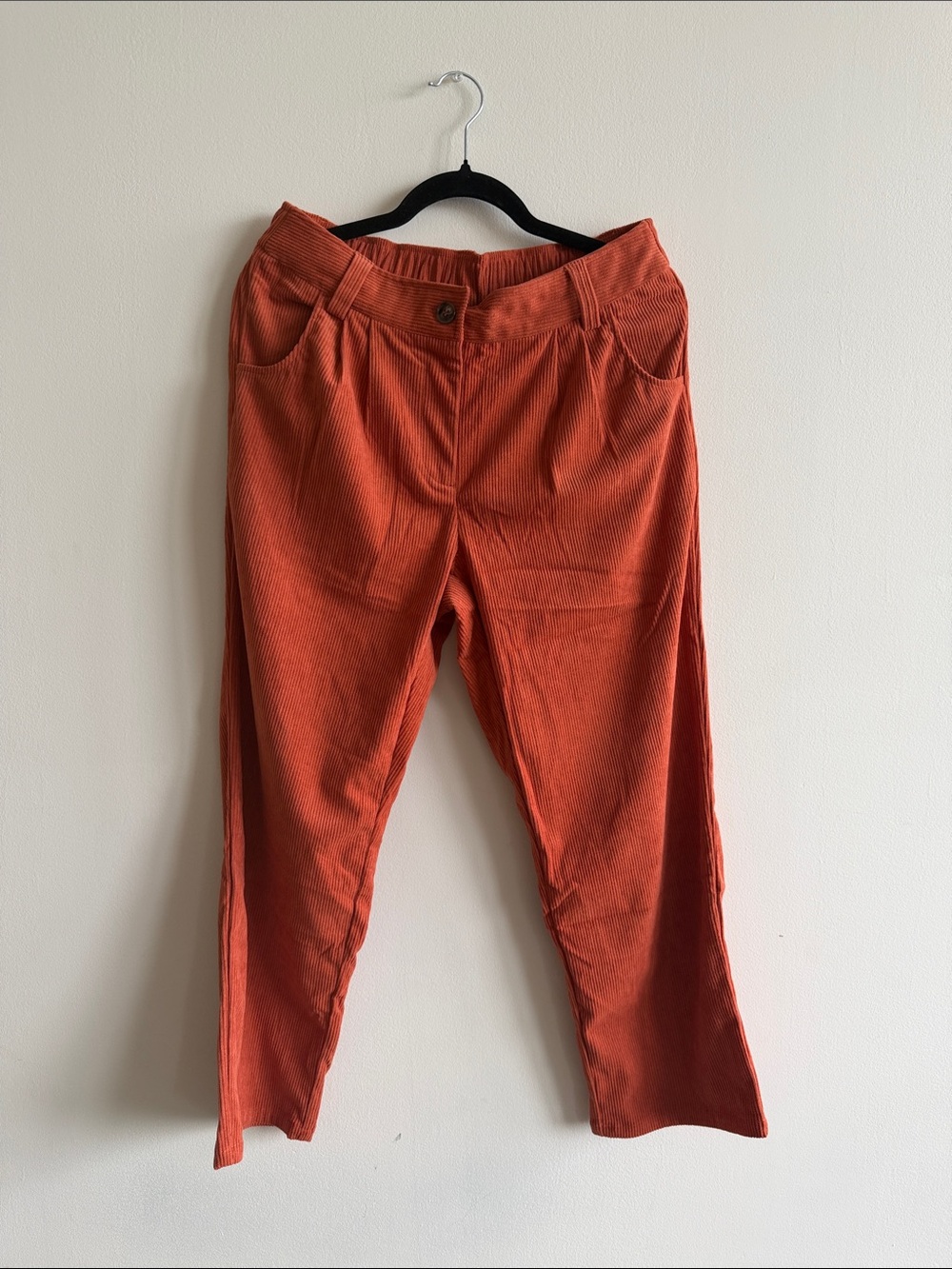 HALARA Rust Orange Cropped Corduroy Pants